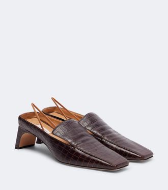 Calvin Klein Tilda croc-effect leather slingback pumps