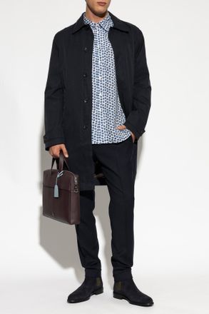 Paul Smith Shirt With Floral Motif, Mens, Navy Blue
