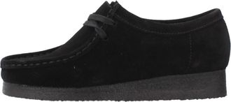 Clarks Wallabee - Dames - Veterschoenen - Zwart - 38 EU - Su&egrave;de - Schoenen