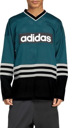 adidas Oversize Mesh Hockey Jersey in Aurivy at Nordstrom, Size Xx-Large