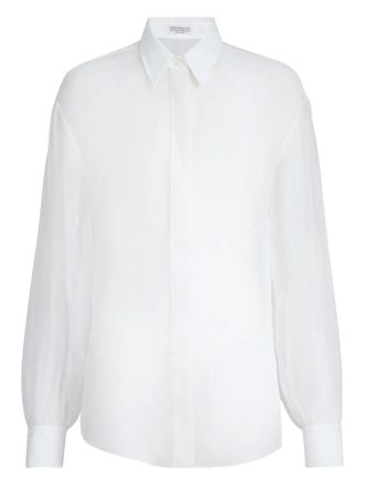 Brunello Cucinelli Monili zijden blouse - Wit