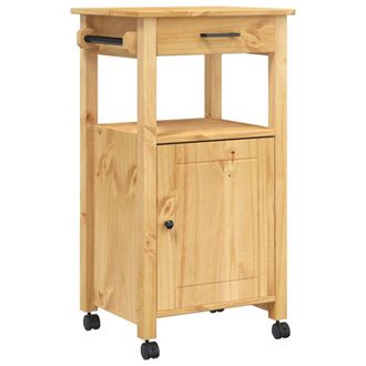 vidaXL Carrito De Cocina Monza Madera Maciza De Pino 48x40x90 Cm Vidaxl