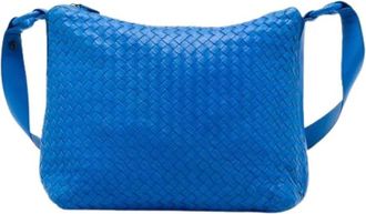 Bottega Veneta Pre-owned Woven Shoulder Bag - Dames - Vintage Schoudertas - Blauw - ONE Size - Leer - Vintage
