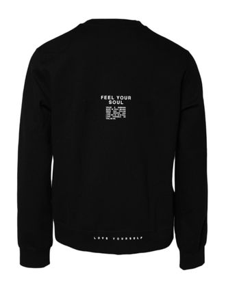Dolce & Gabbana Mens Logo-Print Cotton Sweatshirt Black Polyester Sweatshirts