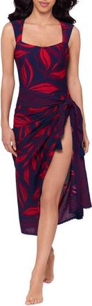 Magic Suit By Miraclesuit Rossobleu Cotton Cover-Up Pareo in Blue Multi at Nordstrom