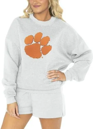 Gameday Couture Womens Gameday Couture Ash Clemson Tigers Team Effort Pullover Sweatshirt & Shorts Sleep Set at Nordstrom, Size Xxx-Large