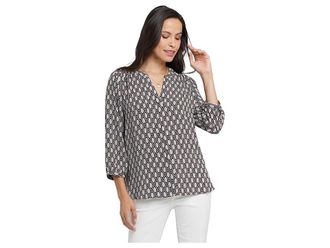 NYDJ Pinutck Blouse Womens Clothing Roca Lissa : LG (US 12-14), Polyester