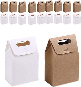 OEM Aladdien - Bolsas De Regalo De Papel Kraft - Bolsas De Papel - Ecol&oacute;gicas - Blanco/beige Vaca - Para Regalos - 20 Unidades