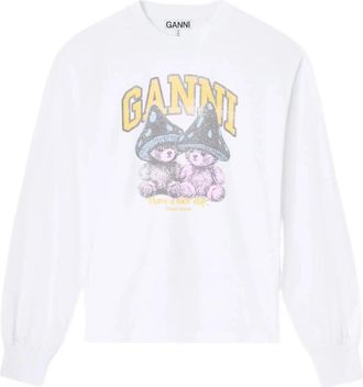 Ganni T-shirt - Dames - Sweatshirts - Wit - S - Hoodies & sweatvesten