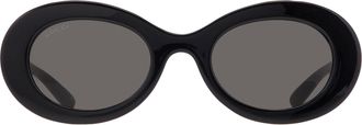 Gucci Grey Oval Ladies Sunglasses GG2026S 001 51