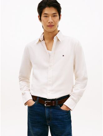 Tommy Hilfiger Mens Regular Fit Brushed Twill Shirt - Beige - XXL