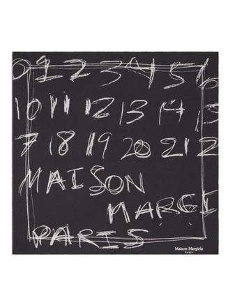 Maison Margiela numbers-print neckerchief - Black