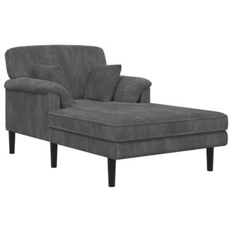 vidaXL Chaise Longue Gris Claro Tela De Pana Vidaxl
