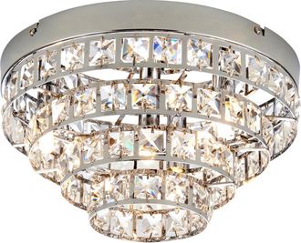 Endon Lighting Motown - Plafoniera A Filo A 4 Luci, Cromo, Cristallo Trasparente (k5), G9