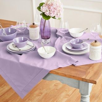 Solino Home Cotton Linen Hemstitch Table Throw, 52 x 52, 52 x 52 in Lavender Ice at Nordstrom, Size Medium