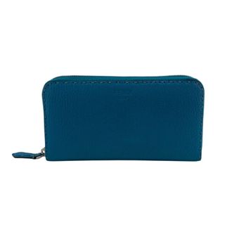 Fendi Blue Leather Long Wallet (Bi-Fold) (Pre-Owned)