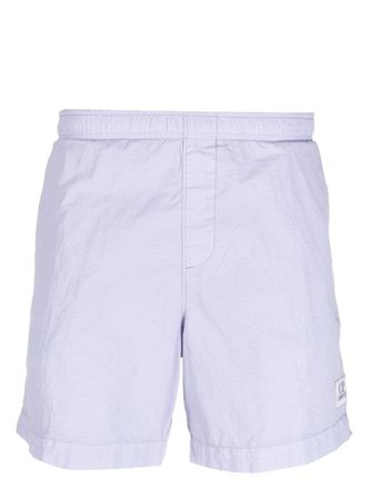 C.P. Company logo-patch elasticated-waist shorts - Purple