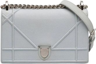 Dior Pre-owned Diorama Crossbody Bag - Dames - Vintage Schoudertas - Blauw - ONE Size - Leer - Vintage