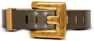 Balmain Anthem calfskin leather belt in Green at Nordstrom, Size 70