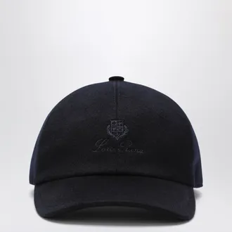 Loro Piana Cappellino da baseball blu navy in cashmere