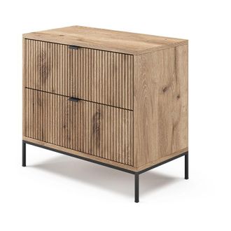 Vicco Comodino camera da letto Eliza, Quercia vichinga, 66 x 60 cm con 2 cassetti Vicco