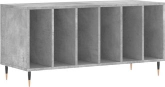 vidaXL Mueble discos madera contrachapada gris hormigón 100x38x48 cm Vidaxl