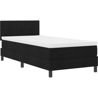 vidaXL Vidaxl - Cama Tipo Box Spring Con Colch&oacute;n Negro 100 X 200 Cm Tela