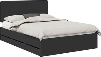 vidaXL Estructura De Cama Negro 140 X 190 Cm Madera Ingenieril Vidaxl