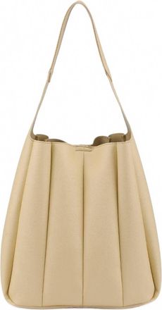 Moda Luxe Zelda Pleated Detail Hobo Handbag In Oatmeal