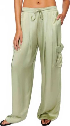 Nation Ltd Romeo Wide Leg Cargo Pants In Olive Oil