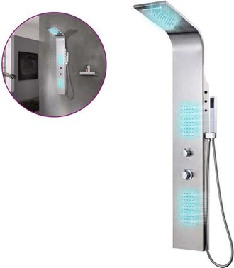 vidaXL Sistema De Panel De Ducha Acero Inoxidable Curvo Vidaxl
