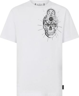 Philipp Plein Ronde Hals T-Shirt Skull Tattoo - Heren - T-shirts - Wit - M - Katoen - Tops