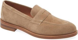 Gentle Souls Porto Penny Loafer in Sand Suede at Nordstrom, Size 11.5