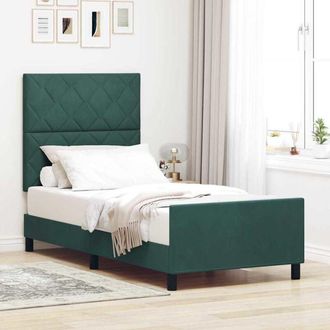 vidaXL Estructura De Cama Verde Oscuro 100 X 200 Cm Terciopelo Vidaxl