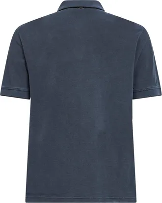 Herno Mens Polo Shirt Blue Cotton Pique T-shirts And Polos