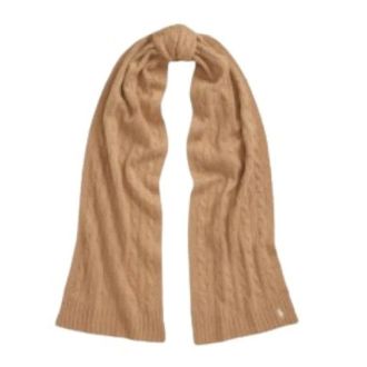 Polo Ralph Lauren Accessoires, Dames, Beige, ONE Size, Wol, Kabelgebreide Sjaal