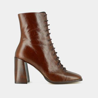 Jonak Bottines met veters in used leer