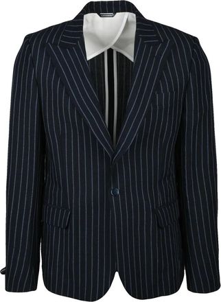 Daniele Alessandrini Multicolor Tailored Linen/Viscose Slim Fit Jacket