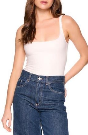 Susana Monaco Faux Leather Low Back Bodysuit in Blanched Almond at Nordstrom Rack, Size X-Small