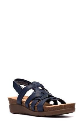 Clarks Calenne Gracie Wedge Sandal in Navy Combo at Nordstrom Rack, Size 9.5