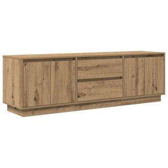 Berkfield Home TV Cabinet with LED Lights Artisan Oak 160.5x41x50 cm in Brown