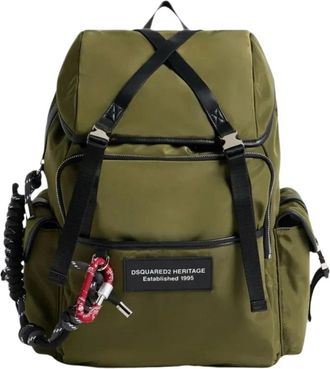 Dsquared2 Tassen, Heren, Groen, ONE Size, Polyester, Heritage Rugzak