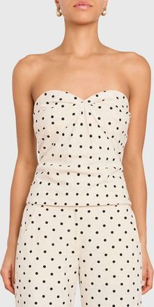 Amanda Uprichard Soho Top In Beige Black