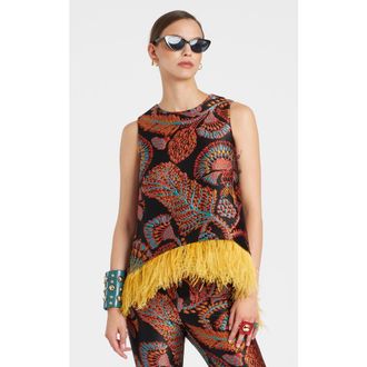 La DoubleJ La Scala Top Jacquard Sicomore Black at Nordstrom, Size X-Large
