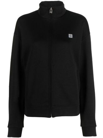 AMBUSH logo-patch zip-up sweatshirt - women - Cotton/Polyester/Cotton - S - Black