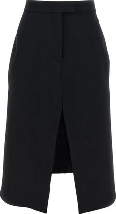 Alexander McQueen Rokken, Dames, Zwart, M, Wol, Cutaway Kokerrok