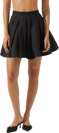 Astr Ariella Pleated Mini Skirt In Black