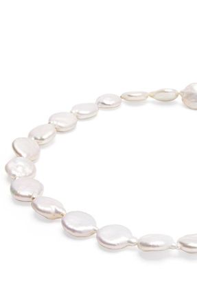 Nialaya Como Flat Pearl Choker Necklace in White at Nordstrom