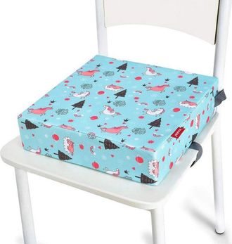 OEM Coj&iacute;n Elevador Port&aacute;til Para Ni&ntilde;os, Dise&ntilde;o De Dibujos Animados, C&oacute;modo Coj&iacute;n De Esponja Con Correa Larga Para Tronas Y Sillas De Jard&iacute;n (unicornio Azu