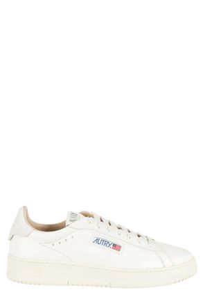 Autry Cream Dallas Low Side Logo Leather Sneakers